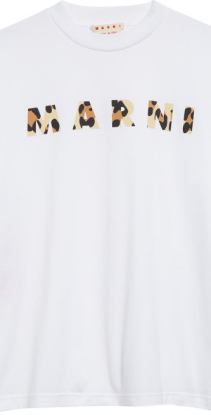Marni - Relaxed Fit Leopard Spot Logo Graphic T-Shirt in Lily