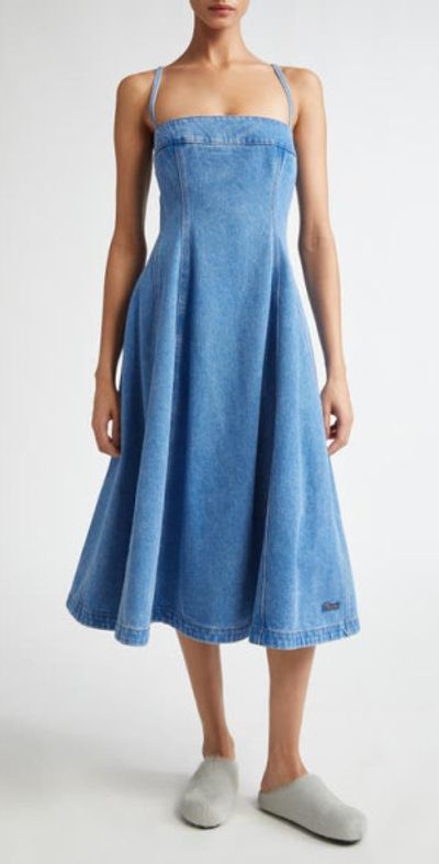 Marni - Square Neck Denim Dress in Cobalt at Nordstrom, Size 6 Us