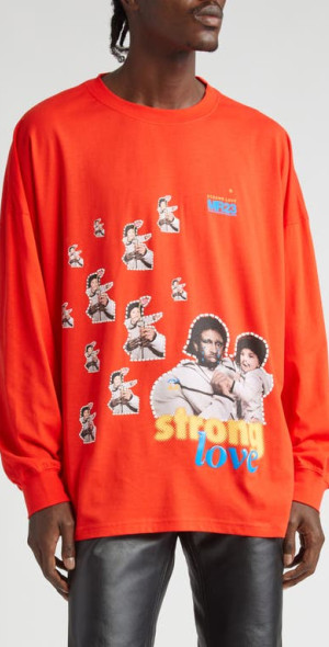 Martine Rose - Strong Love Oversize Long Sleeve Graphic T-Shirt in