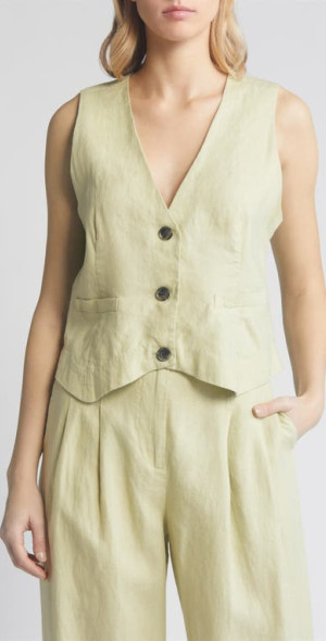 Masai Copenhagen - Jordyn Linen Vest in Bog at Nordstrom