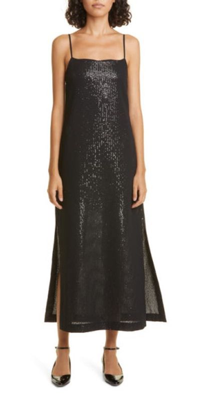 max mara sequin dress Max Mara - Black midi dress with sequins ARLEM