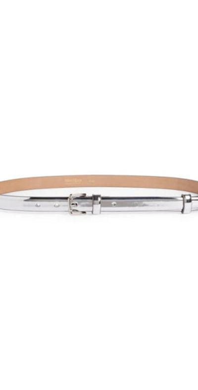 Max Mara - Mirror Metallic Leather Belt in Mirrored Silver display picture 3