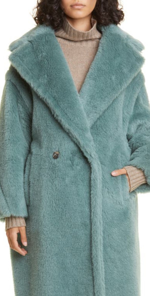 MaxMara　lady ted Max Mara - Ted Girl Alpaca & Wool Blend Coat in Sage Green at
