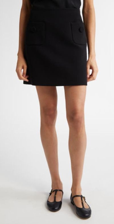 Max Mara Studio Max Mara Studio Pagine Cady Skirt in Black at Nordstrom, Size 12