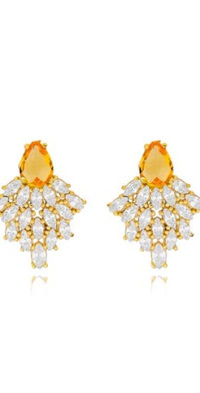 Mazin Jewels Mazin Jewels Citrine Earrings in Gold at Nordstrom