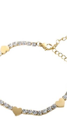 Mazin Jewels Mazin Jewels Heart Tennis Bracelet in Gold at Nordstrom