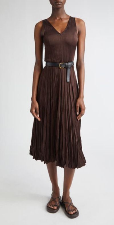 Michael Kors Collection Michael Kors Collection Crushed Charmeuse Dress in Chocolate at Nordstrom, Size 0