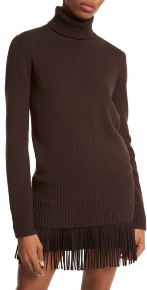 Michael Kors Collection Longline Cashmere Turtleneck Sweater in