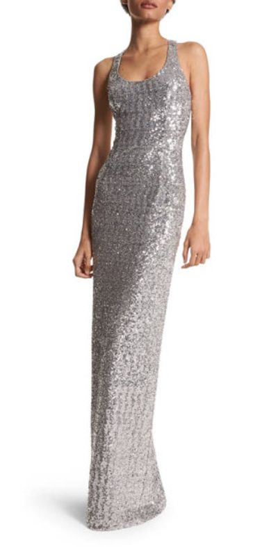 Michael Kors Collection - Sequin Racerback Gown in Silver at Nordstrom Michael Kors Collection - Sequin Racerback Gown in Silver at Nordstrom