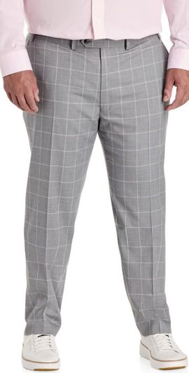Michael Kors Michael Kors Big & Tall Windowpane Suit Pants in Grey at Nordstrom, Size 42 X 32