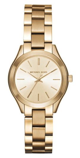 Michael Kors Michael Kors 'Slim Runway' Bracelet Watch, 33mm in Gold/Champagne at Nordstrom