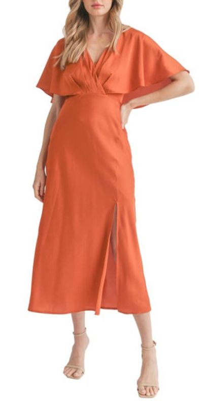 strapless orange midi dress Orange Linen Clementine Maxi Dress