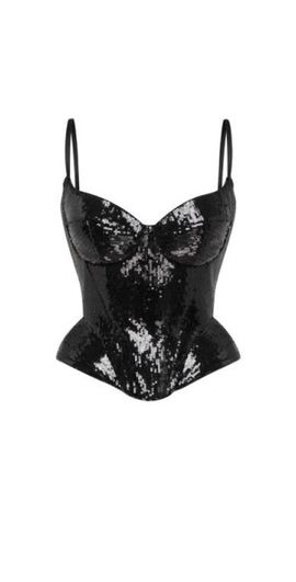 Milla Milla Sensational spaghetti straps sequined corset in Black at Nordstrom, Size X-Small