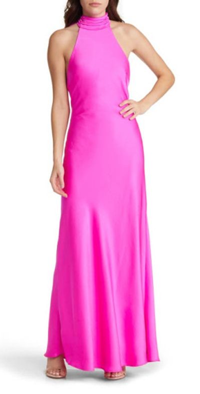 silk white halter dress Elegant Mermaid White Halter Satin Wedding Dresses, Diamond White / 18 main image 0