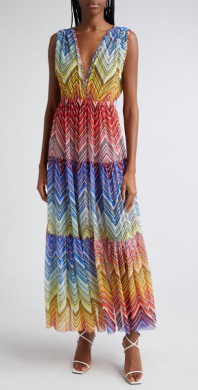 Missoni - Zigzag Sleeveless Cover-Up Maxi Dress in Rainbow Multicolor  Chevron at Nordstrom