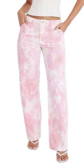Mistress Rocks Mistress Rocks Baggy Straight Leg Jeans in Ombre Coral