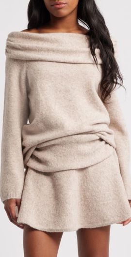 Mistress Rocks Mistress Rocks Off the Shoulder Sweater in Biscuit at Nordstrom, Size X-Large