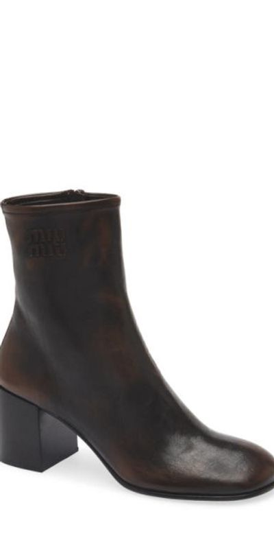 Miu Miu Miu Miu Block Heel Bootie in Moro at Nordstrom, Size 6.5Us
