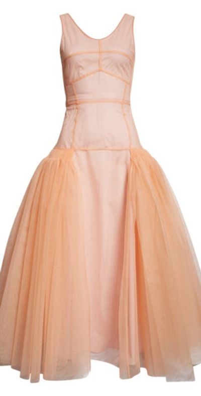 drop waist tulle dress Designer Unique Lip embroidered tulle off shoulder ruffle pleated drop waist wedding banquet party cocktail dress main image 0