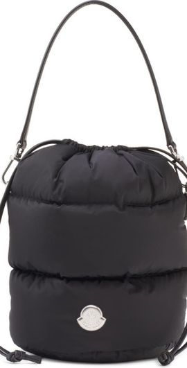 Moncler Moncler Caradoc Quilted Puffer Bucket Bag in Black at Nordstrom
