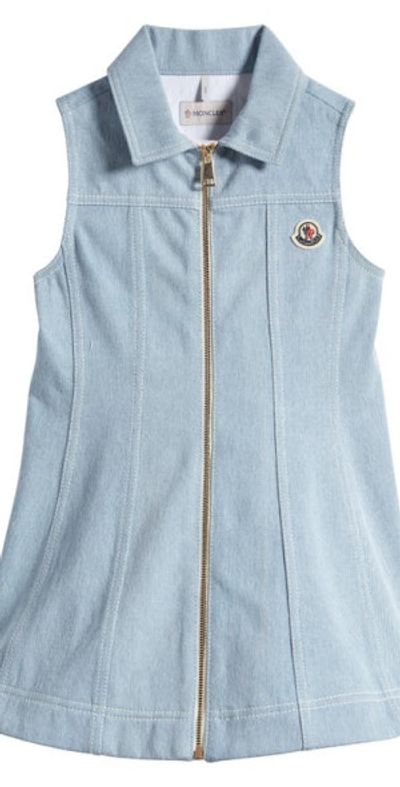 white christmas dresses Coco Blanc Denim Maxi Zipper Dress – TuesdaysChild.com main image 1