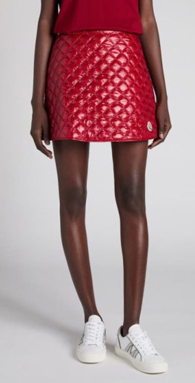 Moncler Moncler Quilted Miniskirt in Red Auburn at Nordstrom, Size 8 Us