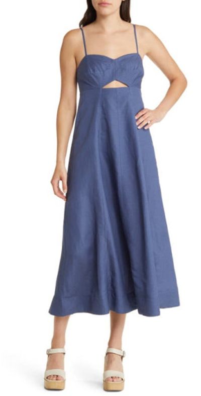 maxi dress blue green Stolen Love Strapless Maxi Dress Blue / Green Ombre