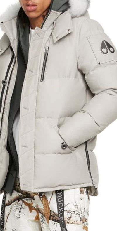 Moose Knuckles Men's 3Q Down Jacket in Storm Grey W/Nat - Main Image