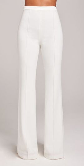 NADINE MERABI NADINE MERABI Pintuck Pleat Wide Leg Pants in White at Nordstrom, Size 14