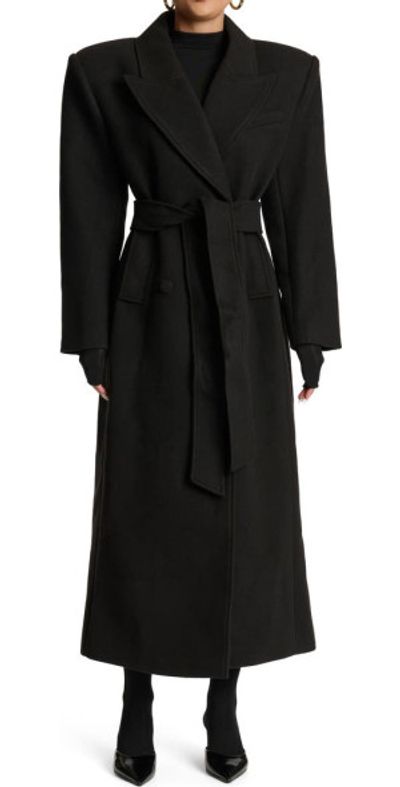 Naked Wardrobe Naked Wardrobe Power Oversized Coat in Black at Nordstrom, Size Small
