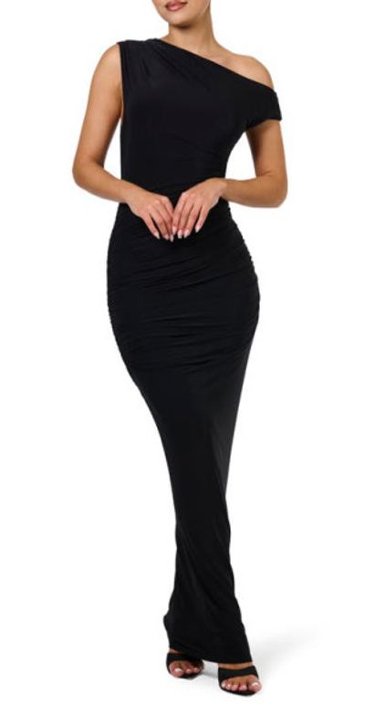 naked wardrobe one shoulder dress Naked Wardrobe Brown One Shoulder Cutout Mini Dress Size M
