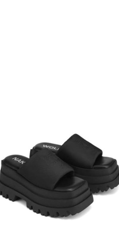 NAKED WOLFE NAKED WOLFE Delicious Platform Slide Sandal in Black at Nordstrom
