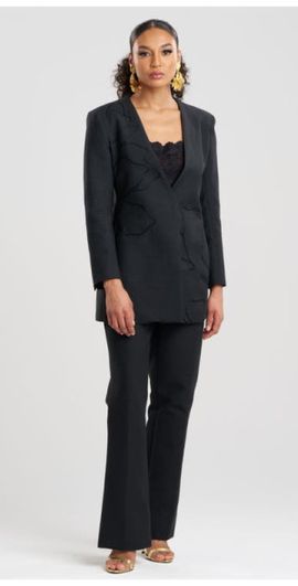 Natori Natori CANVAS Blazer with Embroidery in Black at Nordstrom, Size 4
