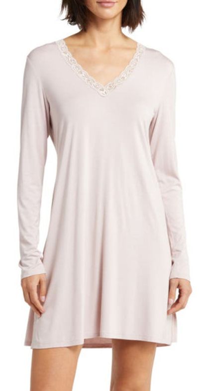 Natori Natori Feathers Long Sleeve Nightgown in Rosette at Nordstrom