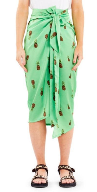 Never Fully Dressed - Pineapple Print Wrap Skirt in Green at Nordstrom