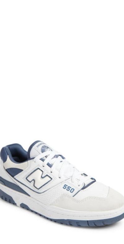 New Balance - 550 Basketball Sneaker in White/Vintage Indigo  display picture 3