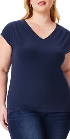 NIC+ZOE NIC+ZOE Everyday Jersey Cap Sleeve Top in Dark Indigo at Nordstrom, Size 2X