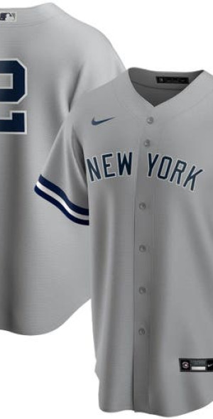 Nike - Men's Derek Jeter Gray New York Yankees Road Replica Player