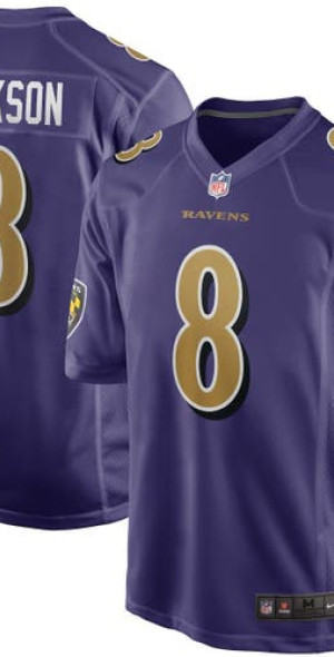 men's baltimore ravens lamar jackson nike purple game jersey