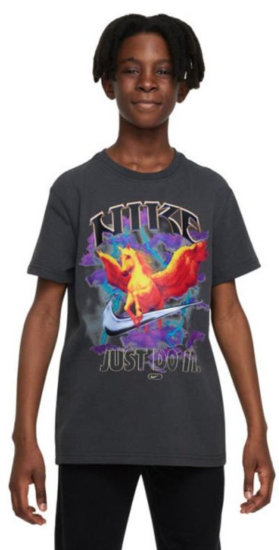 Nike Kids' Sportswear Pegasus Cotton Graphic T-Shirt in Anthracite