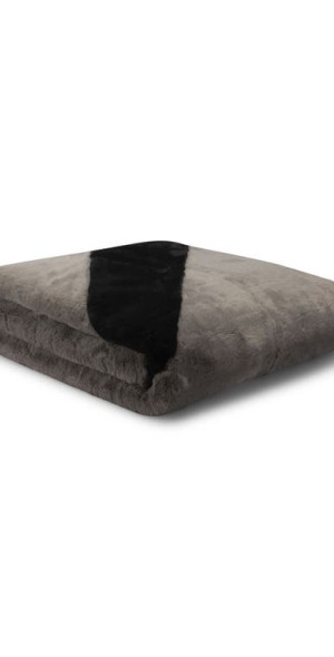 Nike - Swoosh Faux Fur Throw Blanket in Flat Pewter/Black at