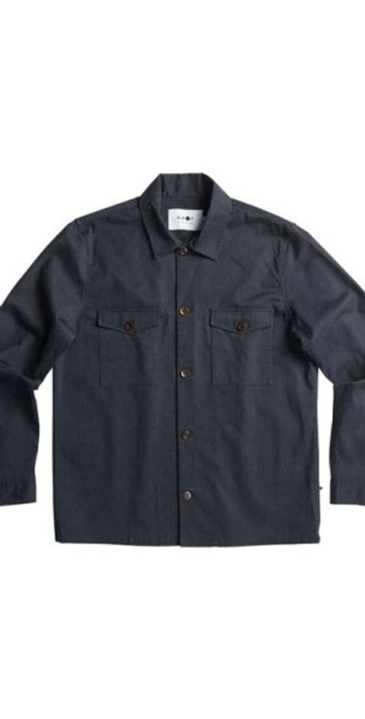 NN07 - Pete Slim Fit Solid Shirt Jacket in Navy Blue at Nordstrom