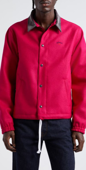 Noah - Campus Wool Jacket in Raspberry at Nordstrom