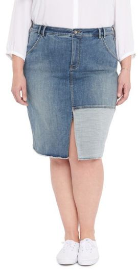 NYDJ NYDJ Center Slit Midi Skirt in Clean Seline at Nordstrom