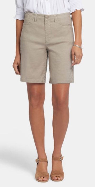 NYDJ NYDJ Linen Blend Bermuda Shorts in Saddlewood