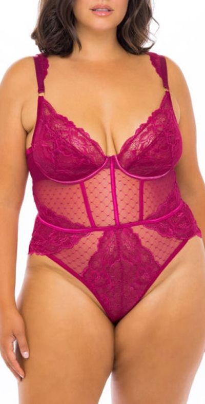 Oh La La Cheri Oh La La Cheri Underwire Thong Teddy in Cherries Jubilee at Nordstrom