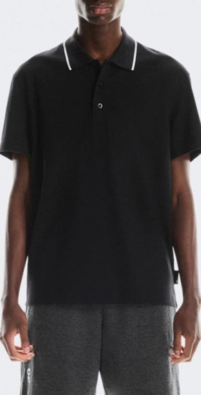 On On Courtside Tipped Piqué Polo in Black at Nordstrom, Size Medium