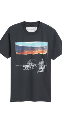 ★24SS 大人気★ONE OF THESE DAYS BURNING LANDSCAPE TEE Burning Landscape Tee | Washed Black | Crossroads Of The Big