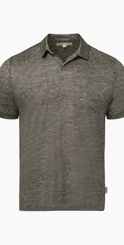 Onia Onia SHAUN LINEN POLO in Heather Grey at Nordstrom, Size Small