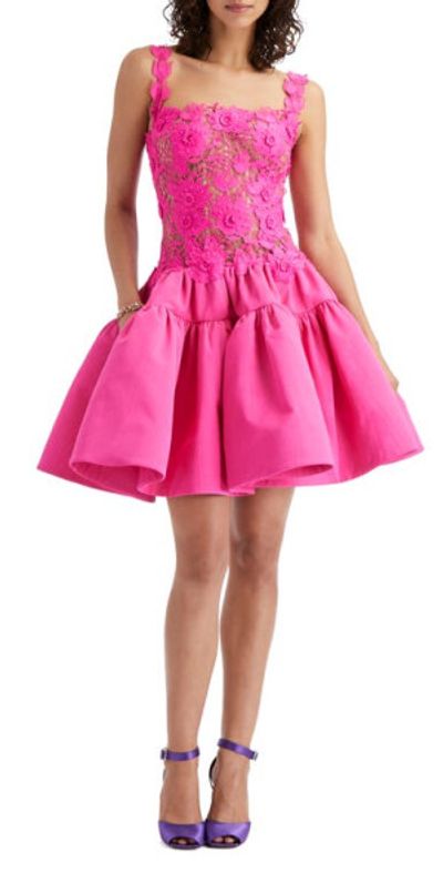 Oscar de la Renta - Guipure Lace Cocktail Dress in Fuchsia at Nordstrom